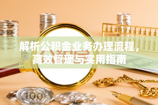 琼结解析公积金业务办理流程，高效管理与实用指南